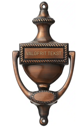 Dørhammer_oxideret_messing_gravering_ inkluderet